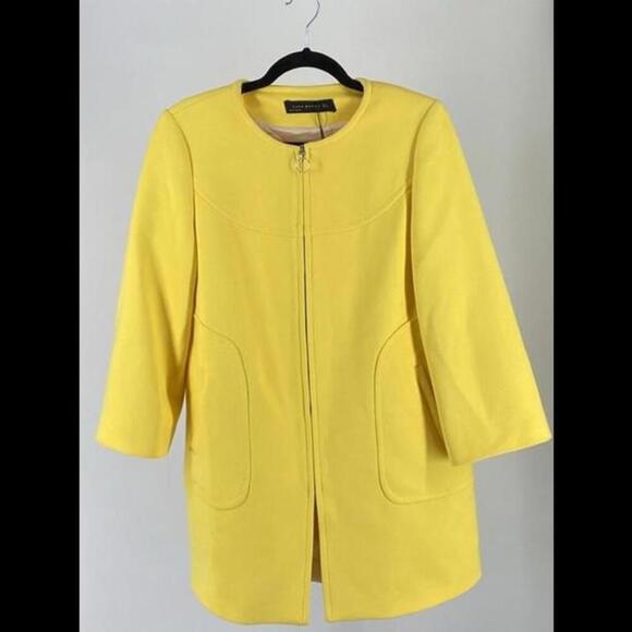 Stylish Yellow Mid-Length ZARA Coat - Picture 5 of 7